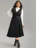 Plain Buckle Detail Surplice Neck Tank Dress sold by Bloomchic