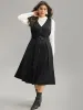 Plain Buckle Detail Surplice Neck Tank Dress sold by Bloomchic
