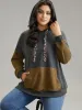 Rib Knit Patchwork Ditsy Floral Ties Sweatshirt sold by Bloomchic