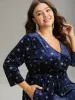 Christmas Velvet Star Glitter Wrap Pocket Dress sold by Bloomchic