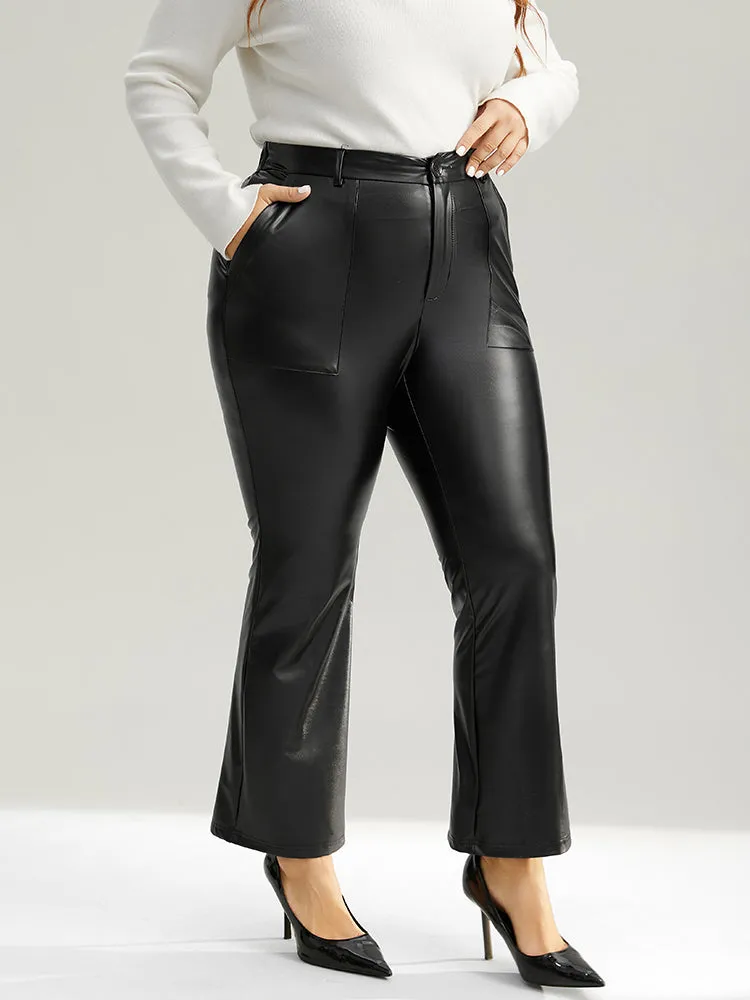 Plain PU Leather Pocket Bootcut Pants sold by Bloomchic product image thumbnail 3