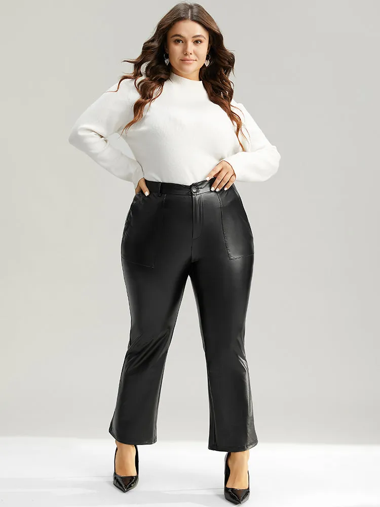 Plain PU Leather Pocket Bootcut Pants sold by Bloomchic product image thumbnail 4