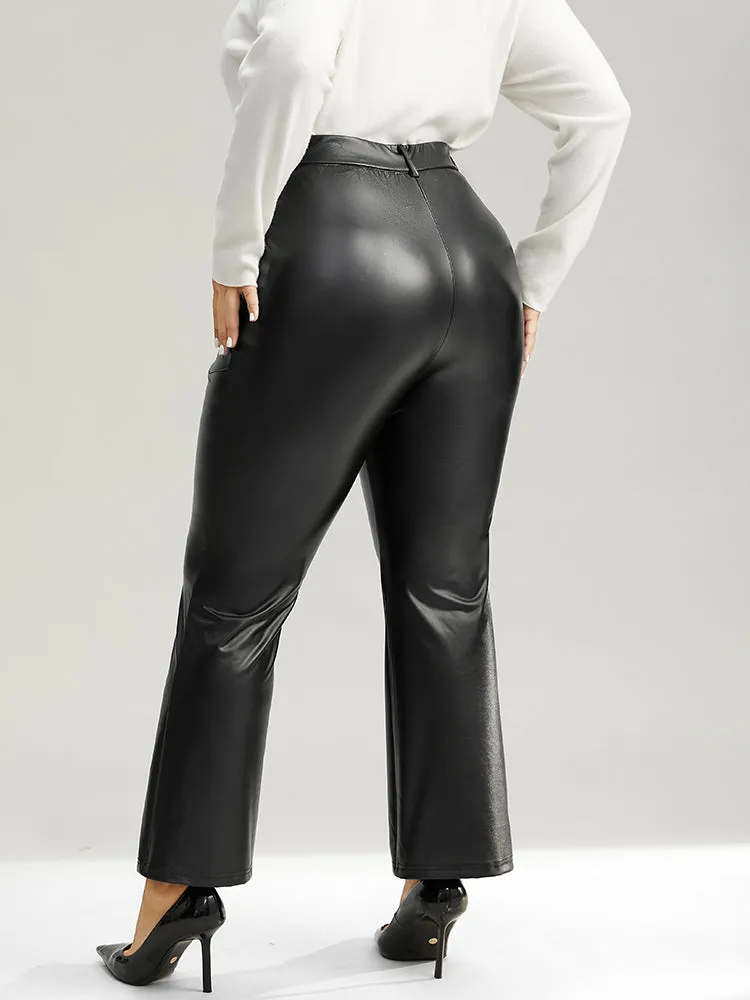 Plain PU Leather Pocket Bootcut Pants sold by Bloomchic product image thumbnail 2