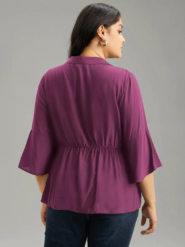 Plain Button Detail Bell Sleeve Blouse sold by Bloomchic product image thumbnail 2