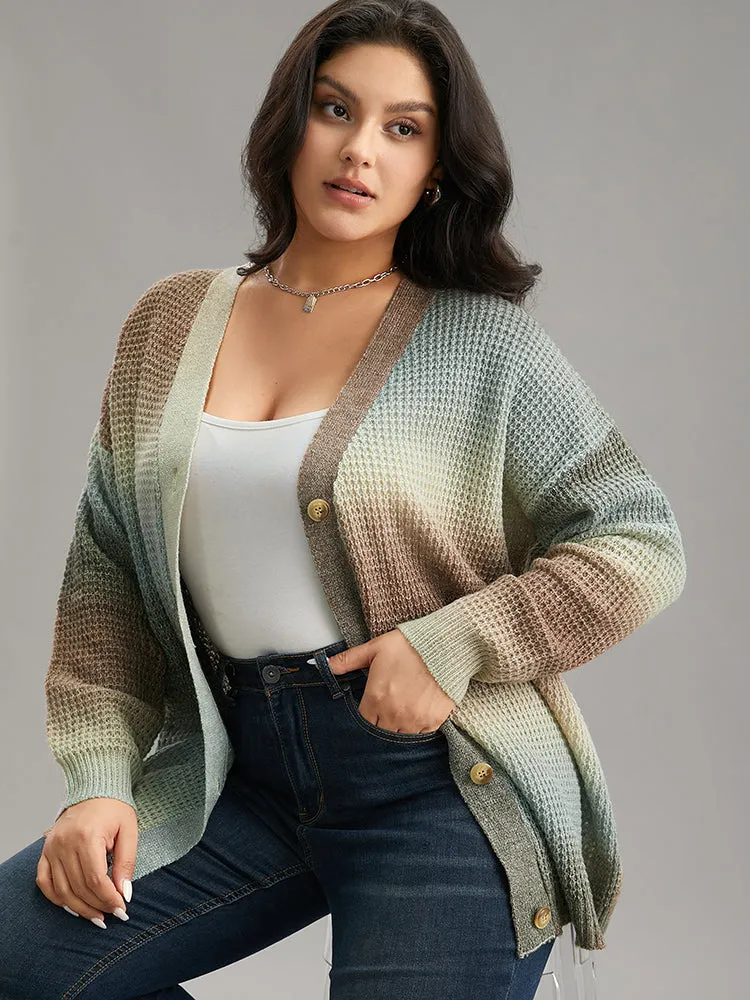 Ombre Heather Button Fly Cardigan sold by Bloomchic