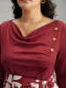 Silhouette Floral Print Cowl Neck Belted Split Hem Dress sold by Bloomchic
