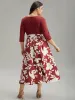 Silhouette Floral Print Cowl Neck Belted Split Hem Dress sold by Bloomchic