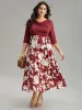 Silhouette Floral Print Cowl Neck Belted Split Hem Dress sold by Bloomchic