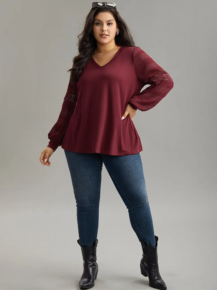 Supersoft Essentials Solid Guipure Lace Cut Out T-shirt sold by Bloomchic product image thumbnail 5