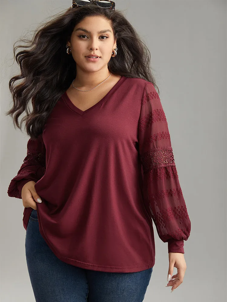 Supersoft Essentials Solid Guipure Lace Cut Out T-shirt sold by Bloomchic product image thumbnail 2