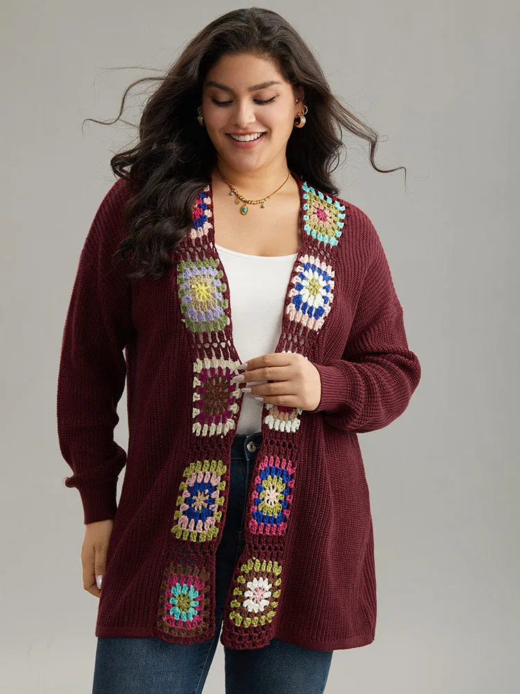 Floral Embroidered Open Front Cardigan sold by Bloomchic product image thumbnail 3