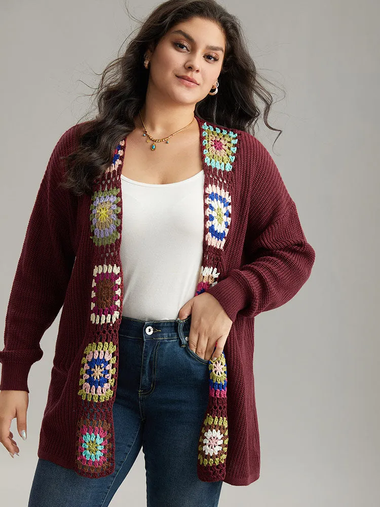 Floral Embroidered Open Front Cardigan sold by Bloomchic