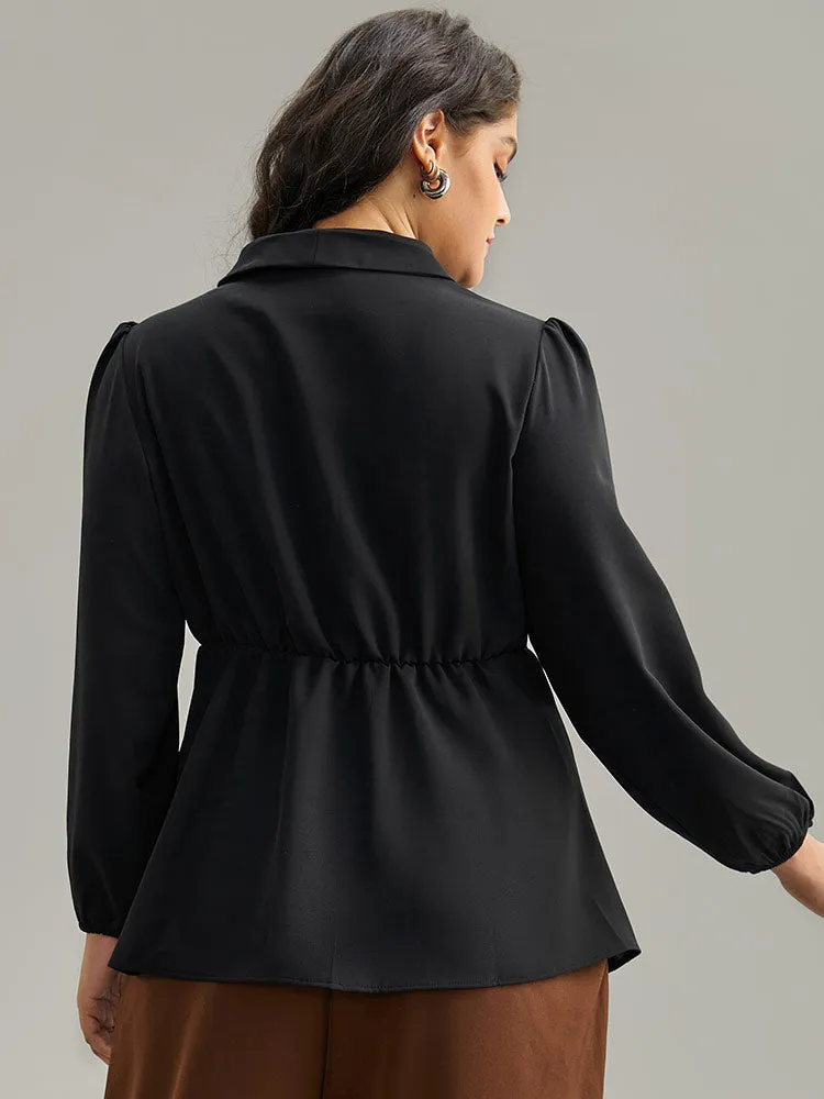 Static-Free Plain Pleated Wrap Blouse sold by Bloomchic product image thumbnail 2