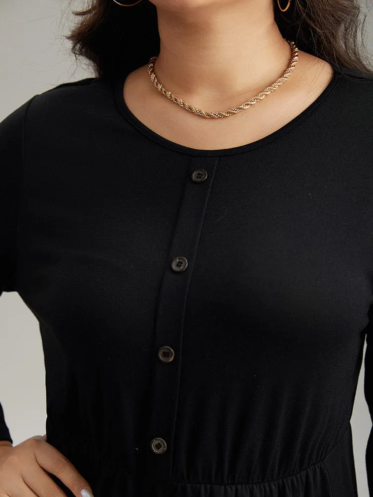 Supersoft Essentials Solid Button Detail Dress sold by Bloomchic product image thumbnail 5