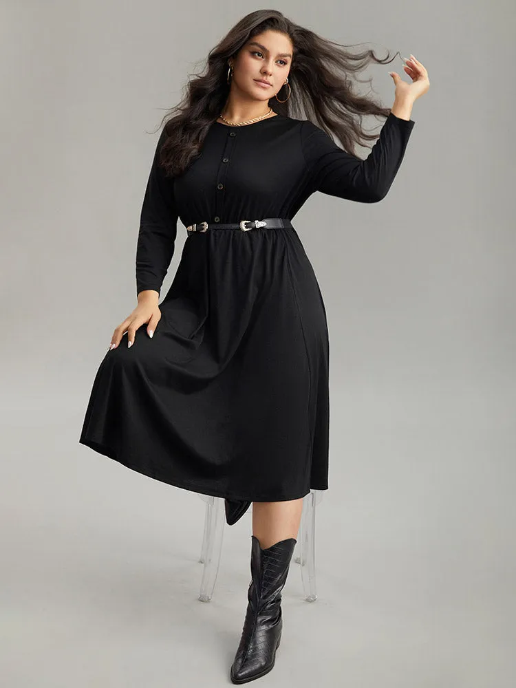 Supersoft Essentials Solid Button Detail Dress sold by Bloomchic product image thumbnail 2