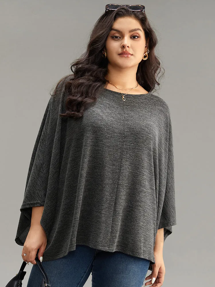 Plain Boat Neck Dolman Sleeve Cape T-shirt sold by Bloomchic product image thumbnail 4