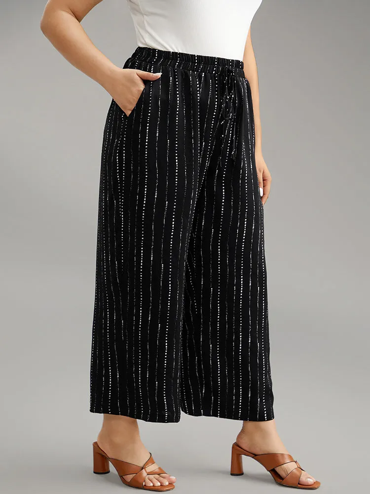 Polka Dot Striped Ties Wide Leg Pants sold by Bloomchic product image thumbnail 5