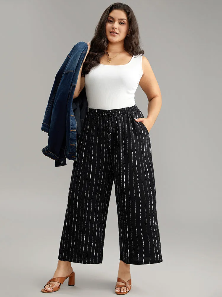 Polka Dot Striped Ties Wide Leg Pants sold by Bloomchic product image thumbnail 4