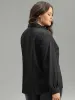 Twill Rhinestone Contrast Webbing Button Through Blouse sold by Bloomchic
