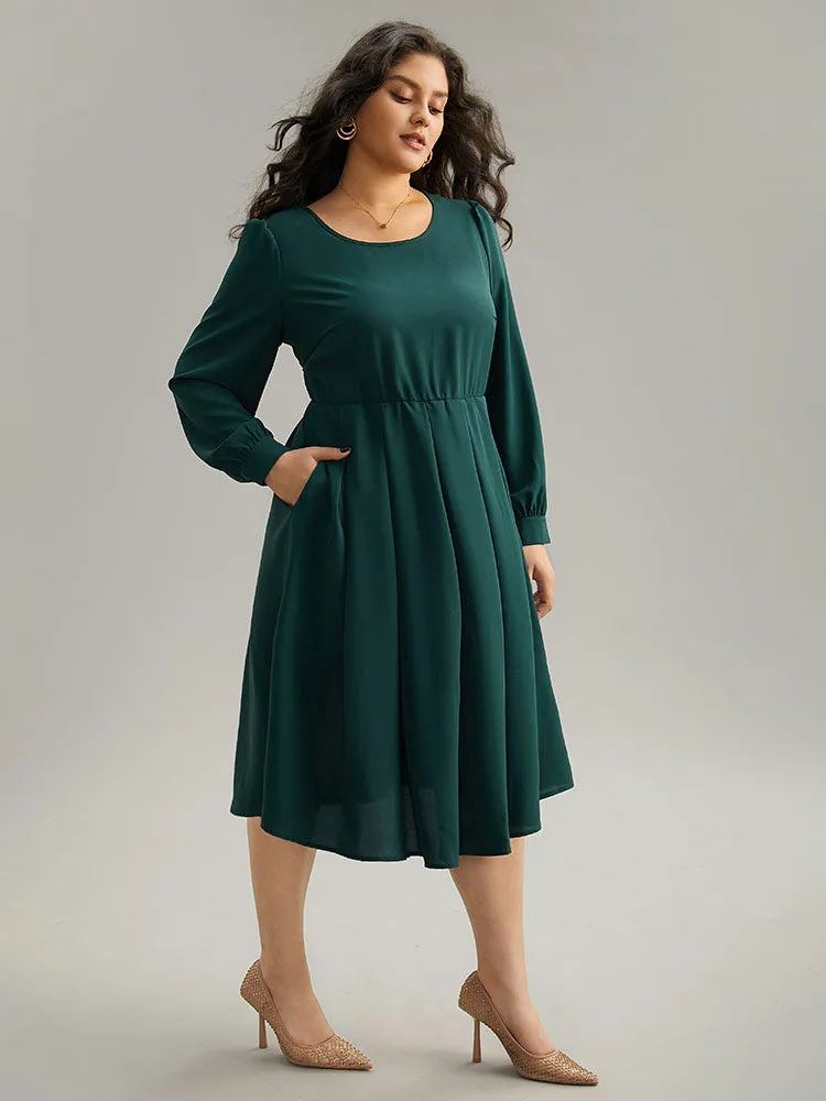Static-Free Plain Pleated Pocket Dress sold by Bloomchic product image thumbnail 4