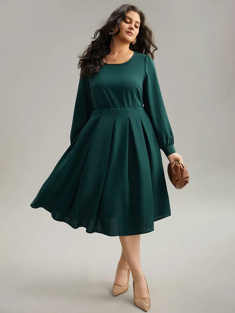 Static-Free Plain Pleated Pocket Dress sold by Bloomchic product image thumbnail 3