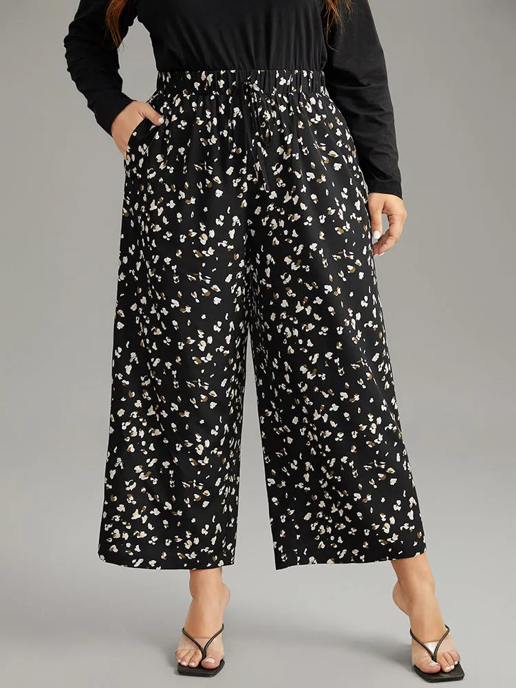 Ditsy Floral Elastic Waist Ties Pants sold by Bloomchic