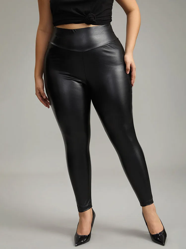 PU Wideband Waist Skinny Leggings sold by Bloomchic