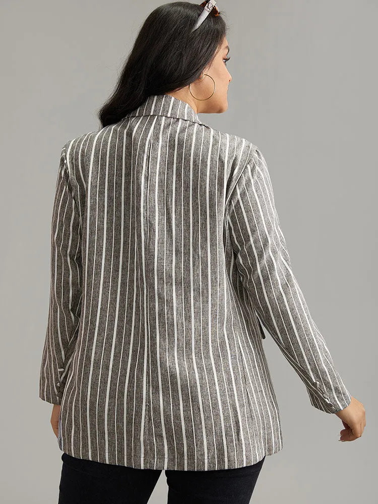 Striped Suit Collar Button Up Blazer sold by Bloomchic product image thumbnail 4