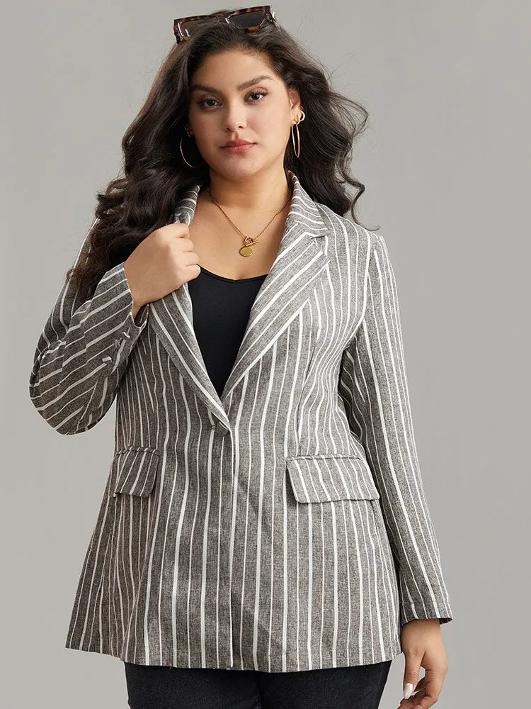 Striped Suit Collar Button Up Blazer sold by Bloomchic product image thumbnail 2