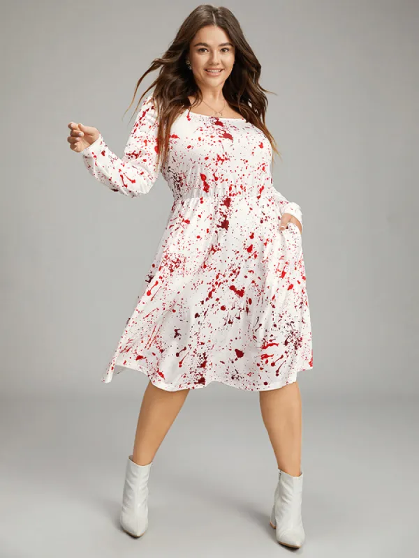 Halloween Blood Splatter Elastic Waist Dress sold by Bloomchic