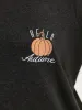 Halloween Pumpkin Embroidered V Neck T-shirt sold by Bloomchic