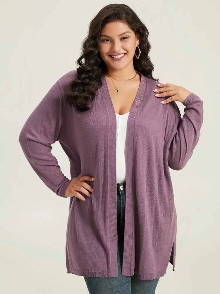 Supersoft Essentials Split Hem Open Front Cardigan sold by Bloomchic