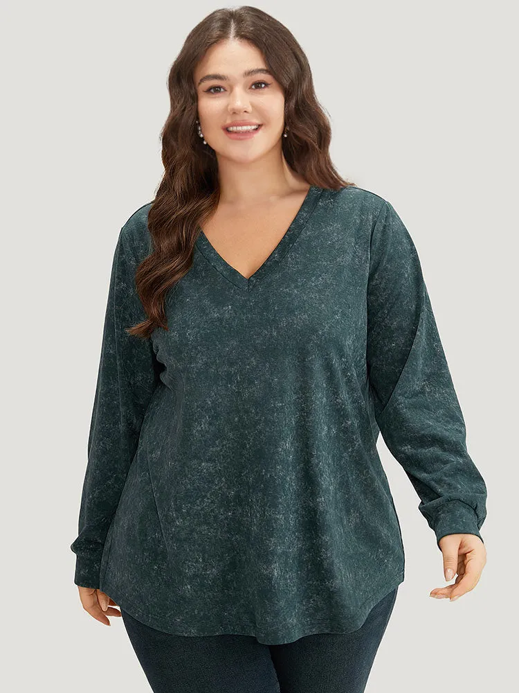 Solid Vintage V Neck Sweatshirt sold by Bloomchic product image thumbnail 3