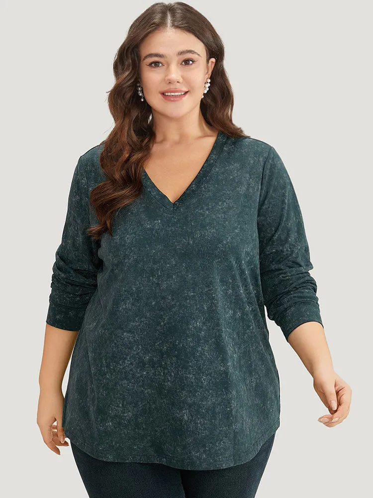 Solid Vintage V Neck Sweatshirt sold by Bloomchic product image thumbnail 4