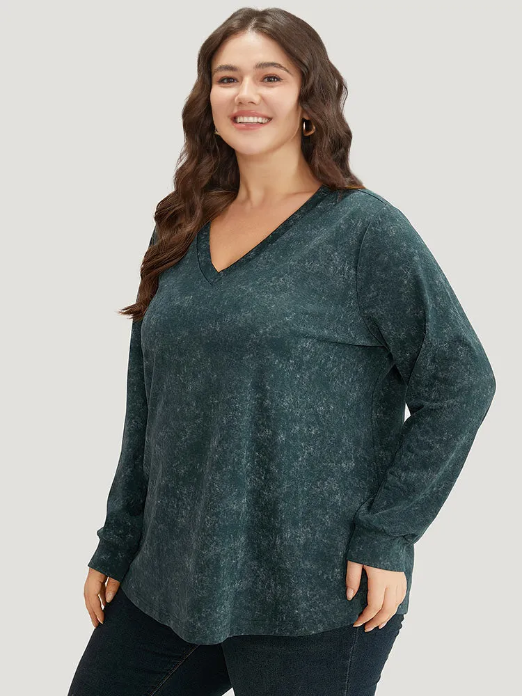 Solid Vintage V Neck Sweatshirt sold by Bloomchic product image thumbnail 5