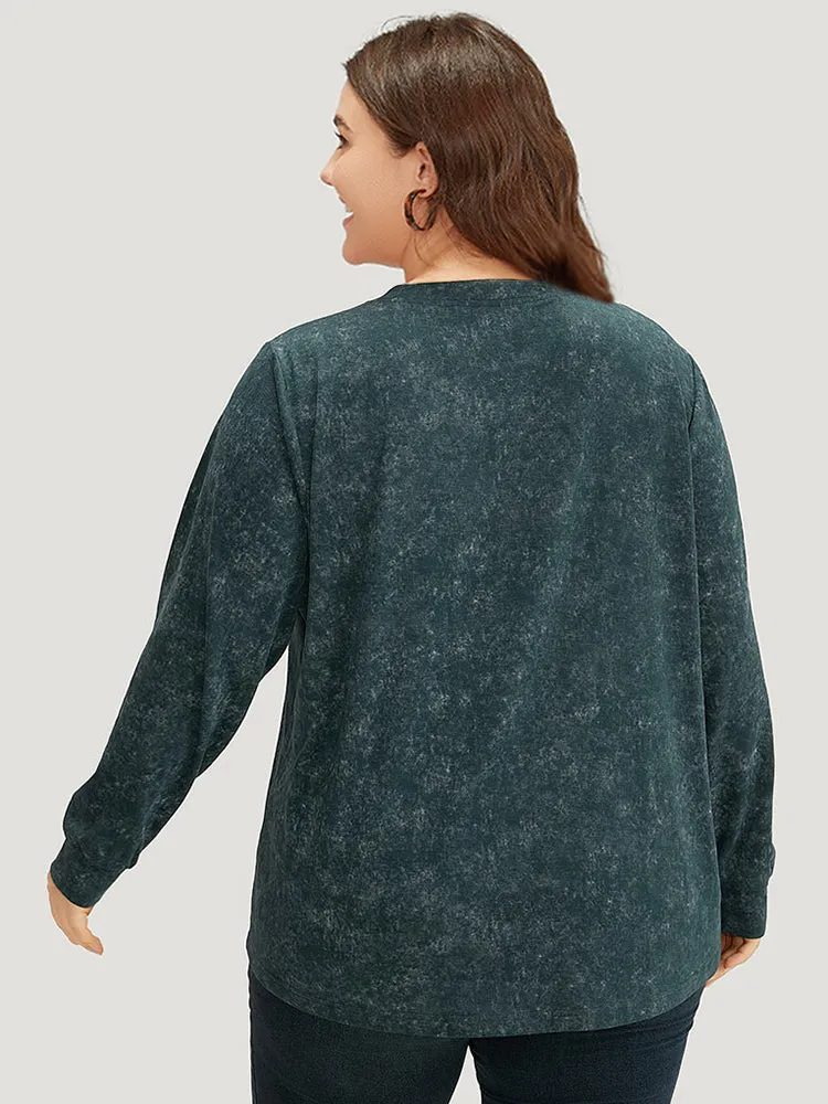 Solid Vintage V Neck Sweatshirt sold by Bloomchic product image thumbnail 2