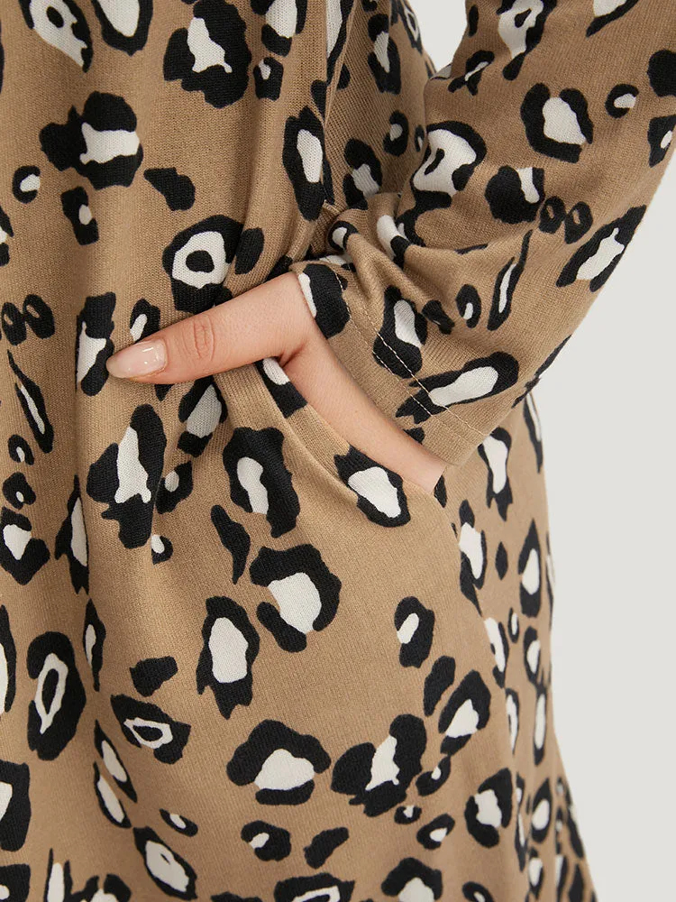 Leopard Print Split Hem Pocket Kimono sold by Bloomchic product image thumbnail 5