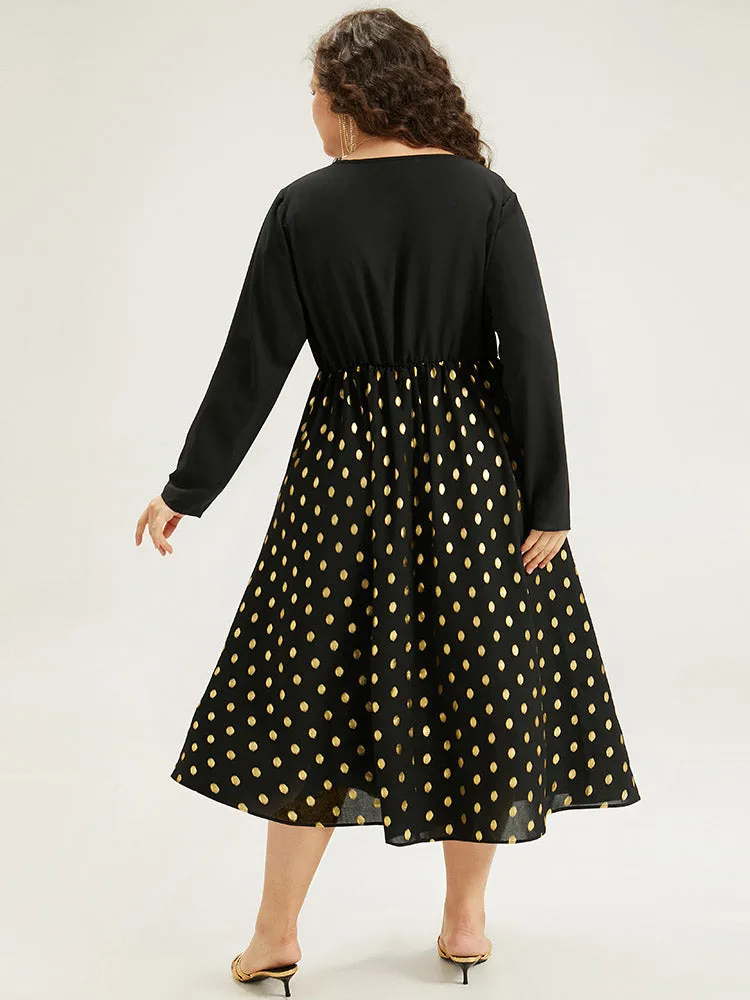 Glitter Polka Dot Pocket V Neck Dress sold by Bloomchic product image thumbnail 5