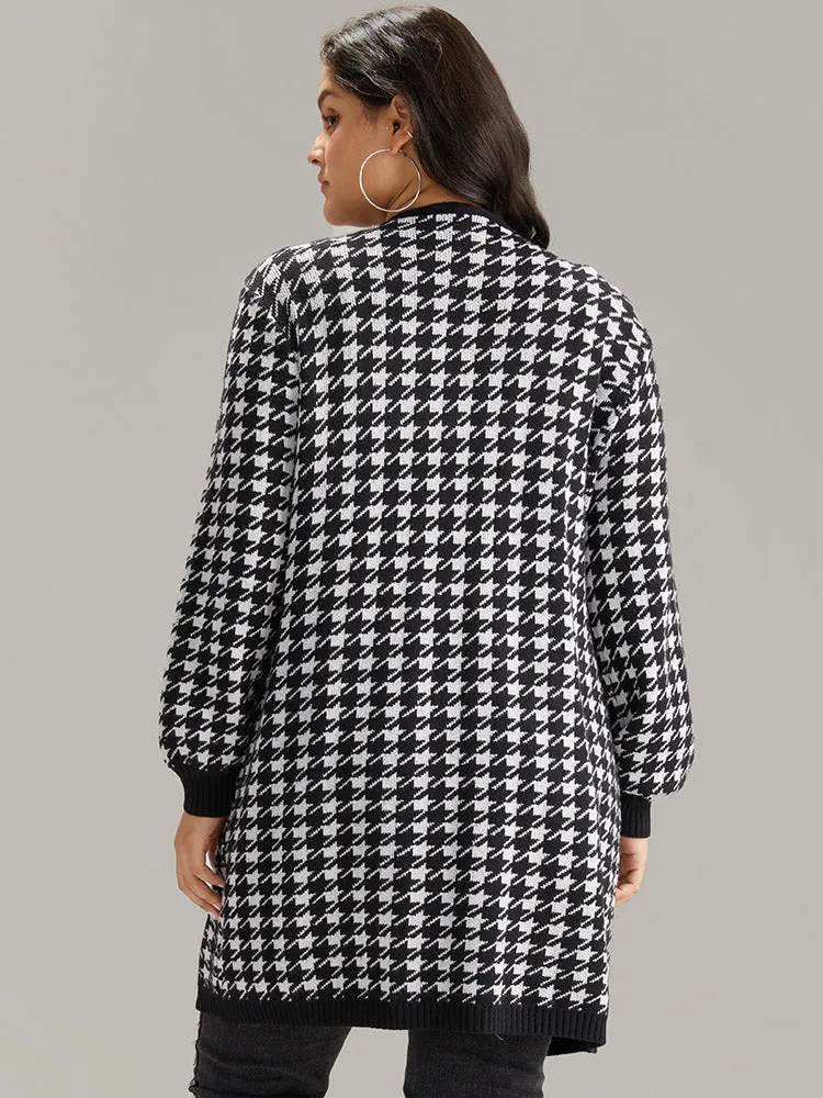 Supersoft Essentials Houndstooth Pocket Elastic Cuffs Cardigan sold by Bloomchic product image thumbnail 2