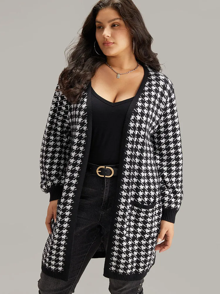 Supersoft Essentials Houndstooth Pocket Elastic Cuffs Cardigan sold by Bloomchic product image thumbnail 4