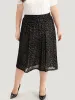 Flocking Water Ripple Elastic Waist Midi Skirt sold by Bloomchic