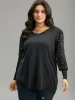 Supersoft Essentials Solid Pearl Beaded Elastic Cuffs Pullover sold by Bloomchic