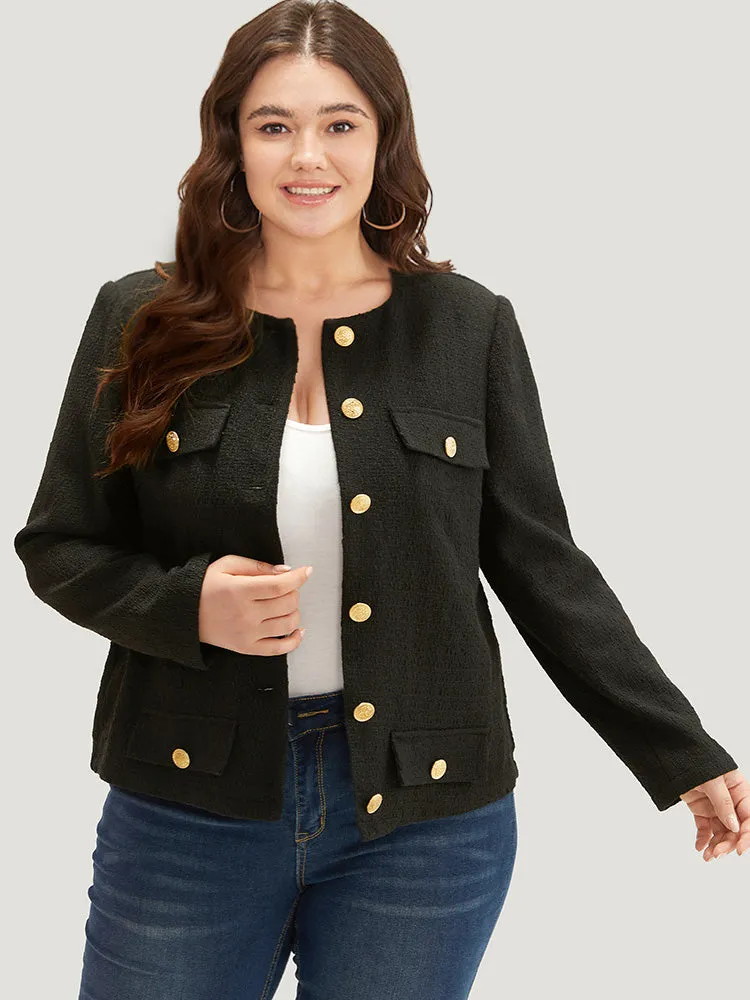 Plain Tweed Texture Buckle Detail Blazer sold by Bloomchic product image thumbnail 5