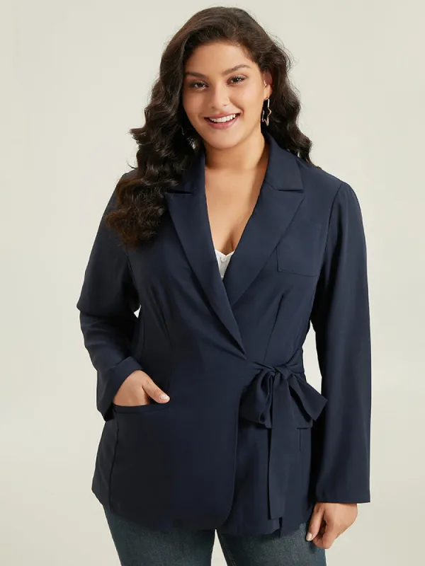Suit Collar Knot Pocket Blazer sold by Bloomchic