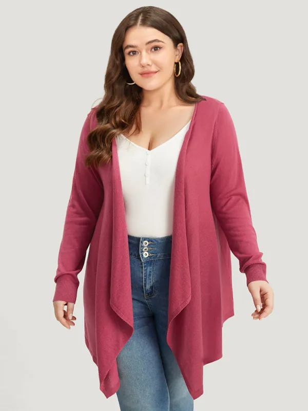 Supersoft Essentials Drape Asymmetrical Neck Cardigan sold by Bloomchic