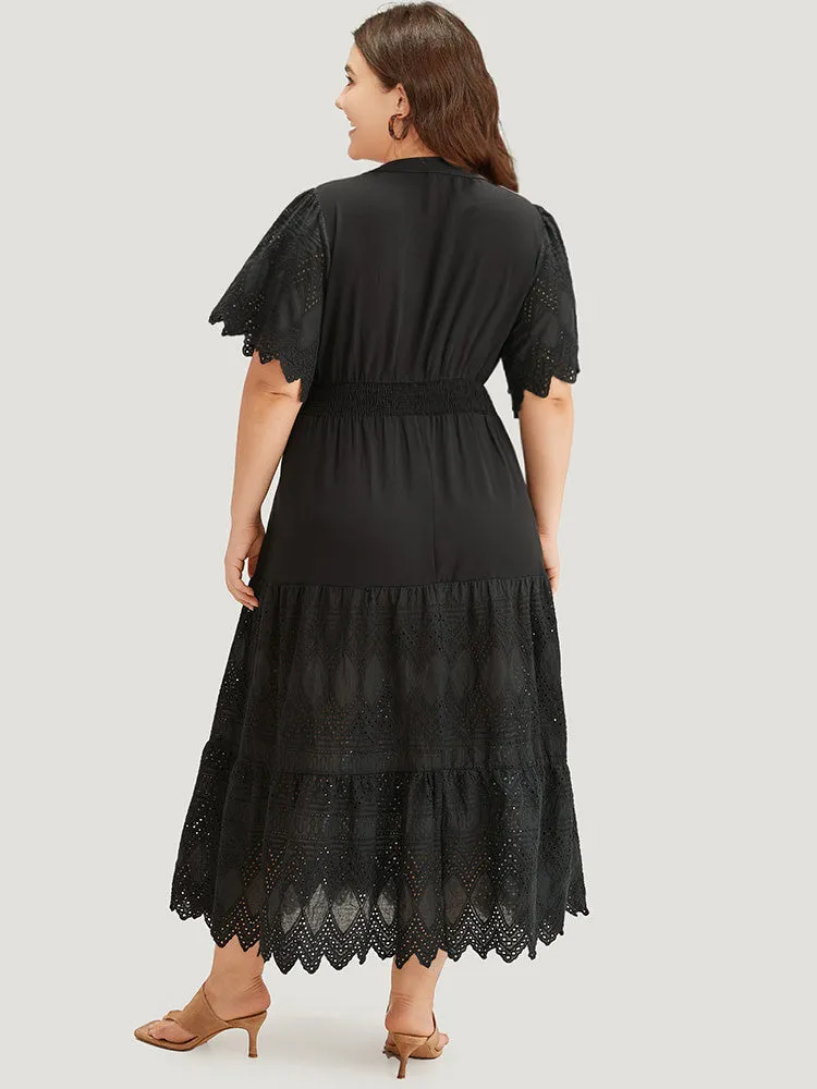 Solid Laser Cut Pocket Notched Dress sold by Bloomchic product image thumbnail 2