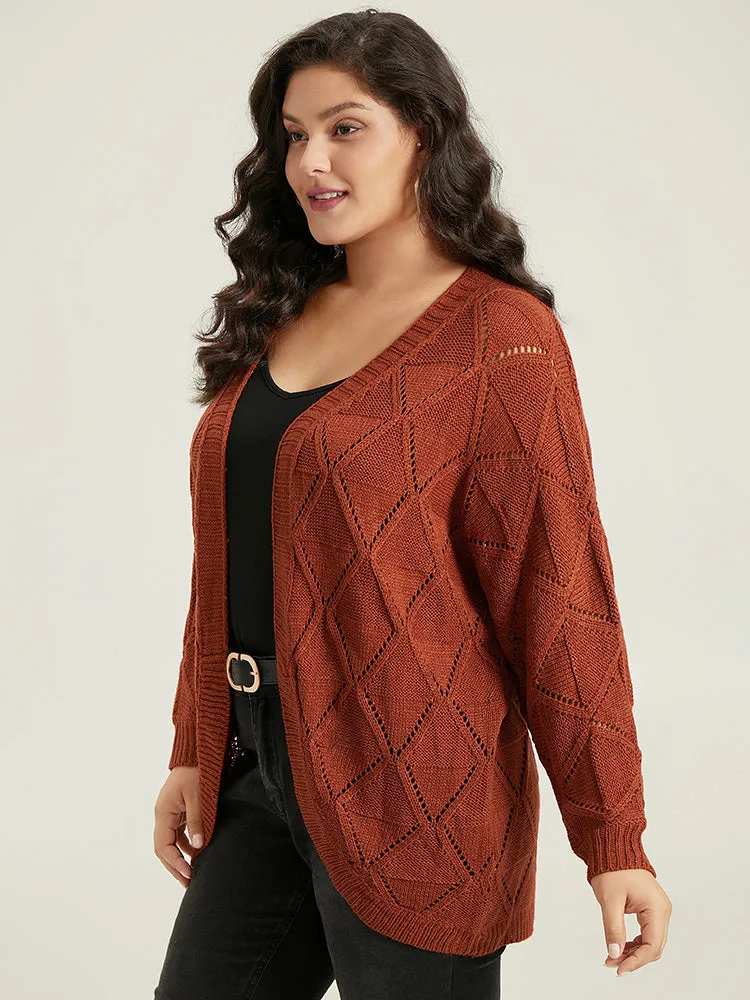 Geometric Hollow Out Open Front Cardigan sold by Bloomchic product image thumbnail 5