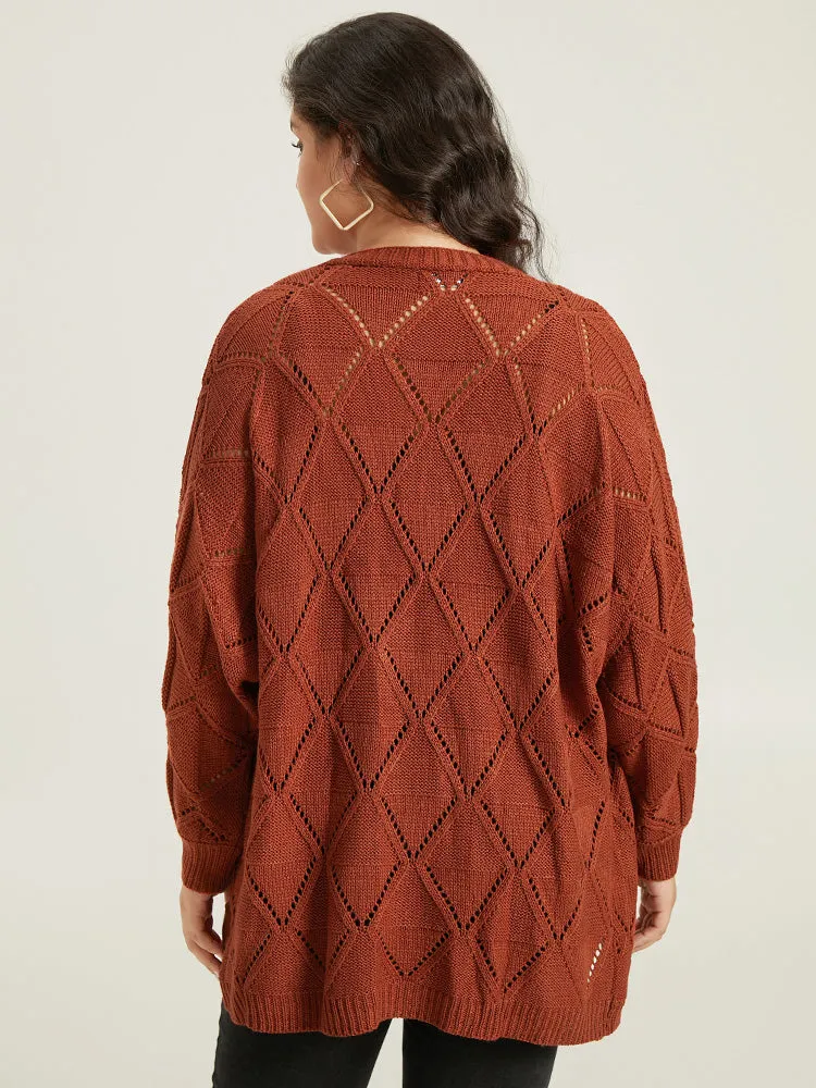 Geometric Hollow Out Open Front Cardigan sold by Bloomchic product image thumbnail 2