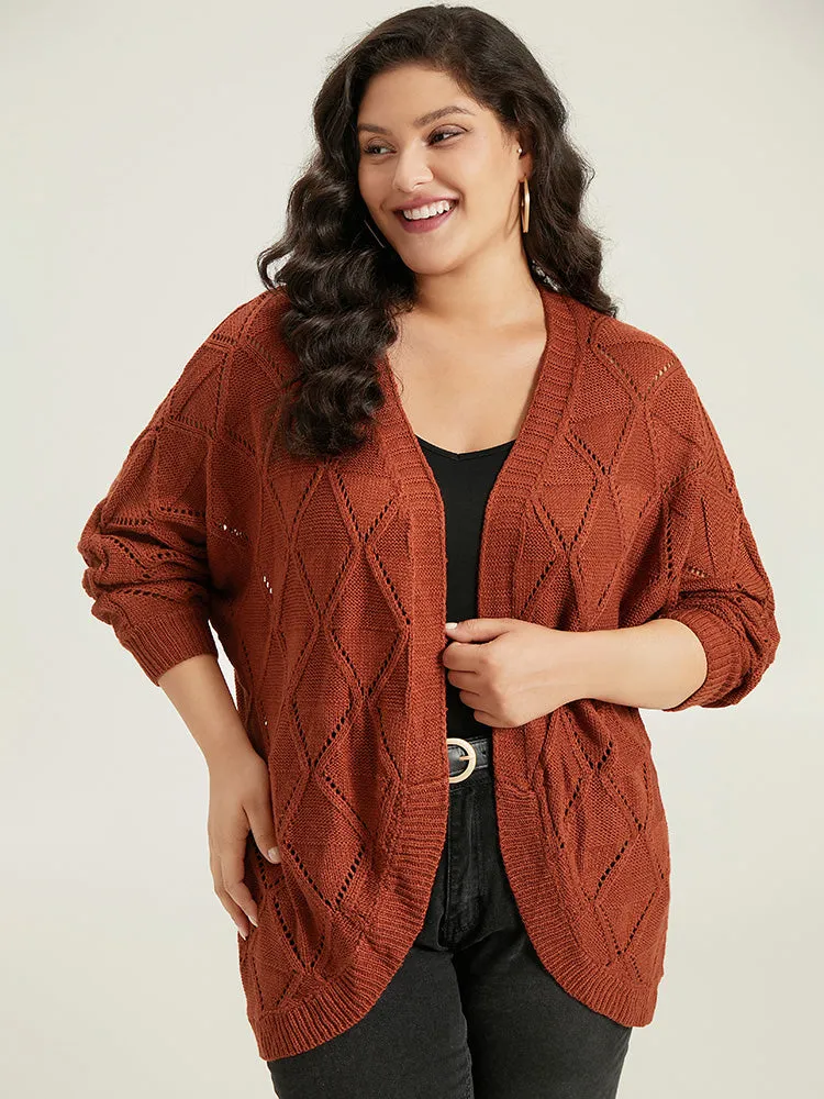Geometric Hollow Out Open Front Cardigan sold by Bloomchic product image thumbnail 3