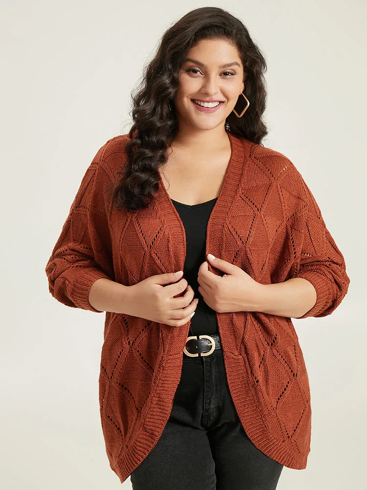 Geometric Hollow Out Open Front Cardigan sold by Bloomchic product image thumbnail 4